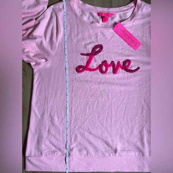 Lilly Pulitzer ‘LOVE’ Pink Beaded Sweatshirt XL NWT - Picture 12 of 12